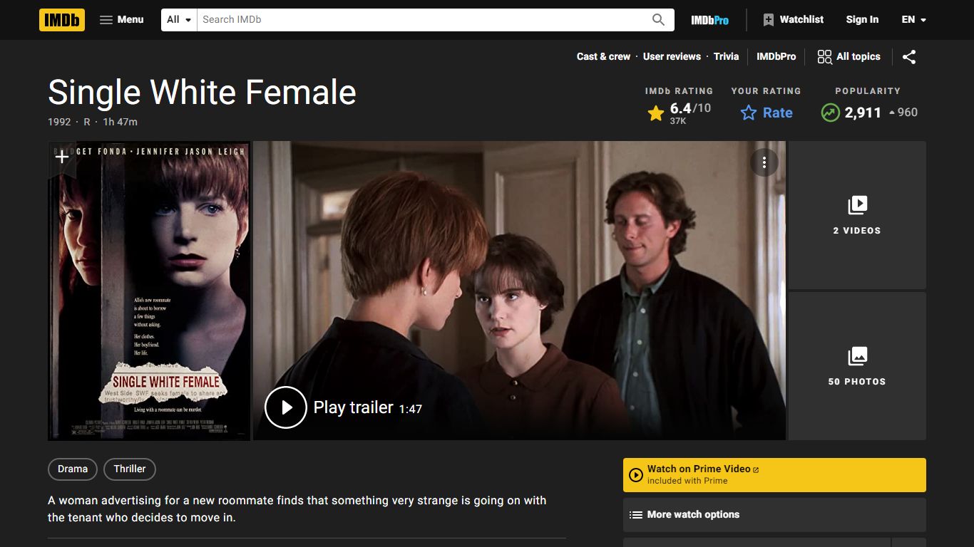 Single White Female (1992) - IMDb